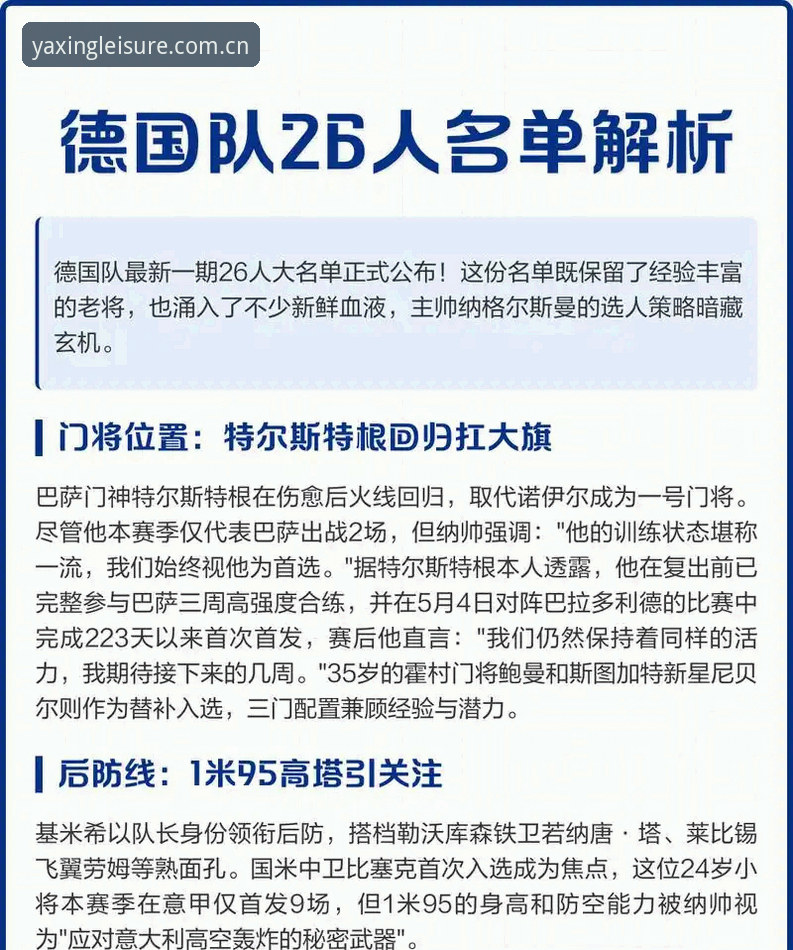 资深用户分享：从诺伊尔回归看德国队26人大名单，亚星体育APP观赛实战经验